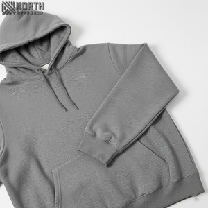 Sweats à capuche courts personnalisés en coton/polyester épais pour hommes sweat-shirt de haute qualité pullover vierge surdimensionné pour hommes 450 gsm - Product Image 6