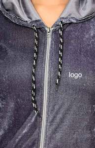 Women's Zipper hoodie and trouser set Pocket <b>Jacket</b> <b>Velvet</b> Jogging Suit Velour Tracksuits Women Two Piece Set wholesale - Product Image 3