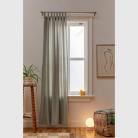 Cortina de ventana de lino puro 100% para sala de estar, decoración de ventana de aspecto real, cortinas y cenefas