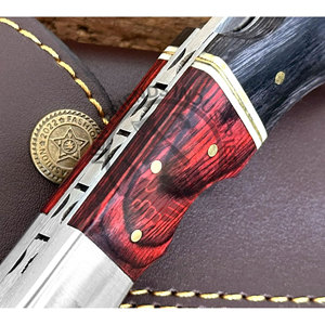 Cuchillo de combate de acero de Damasco plegable hecho a mano para hombre, cuchillo de bolsillo con mango de madera, bloqueo trasero para caza, Camping, senderismo, ODM personalizado - Product Image 6