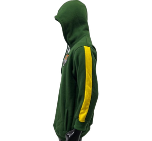 Venta al por mayor personalizado 400 GSM polar doble cremallera cordón Sudadera con capucha verde algodón mezclado cremallera Sudadera con capucha para hombres OEM personalizable - Product Image 5