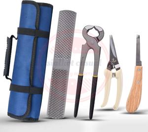 ชุดเครื่องมือม้าเสือสแตนเลส 4 ชิ้นพร้อมกระเป๋าหนังคุณภาพระดับพรีเมียมเครื่องมือสัตวแพทย์ที่กําหนดเอง - Product Image 2