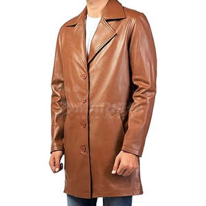 Manteau en cuir d'hiver de qualité supérieure Une pièce Concevez votre propre manteau en cuir à manches longues - Product Image 6