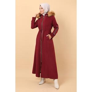 Manteau en laine et duvet anthracite pour femme, modèle Mega Merchant, avec détail en cuir zippé, garnissage 150g-200g, modèle 34334 - Product Image 5