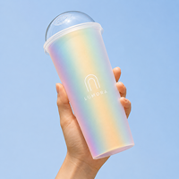Gobelets en plastique PP de qualité alimentaire sans BPA, réutilisables, 12 oz et 16 oz, avec film néon lumineux, pour smoothies, bols d'acai, bars - Allwin Packfactory