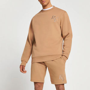 2024 Custom Logo Men's <b>Thermal</b> <b>Fleece</b> Jogger Track Suit Solid Color Printed Sweatshirts Shorts Embroidered Logo Winter Twin Sets - Product Image 5