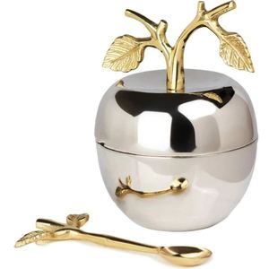 Tarro de almacenamiento martillado de acero inoxidable con patrón vertical personalizado, contenedor de alimentos con tapa de perilla de hoja - Product Image 3