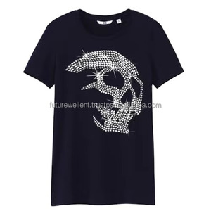 Camisetas Polo de algodón pesado con estampado de remaches de diamantes de imitación personalizadas de alta calidad camisetas de gran tamaño para hombre - Product Image 1