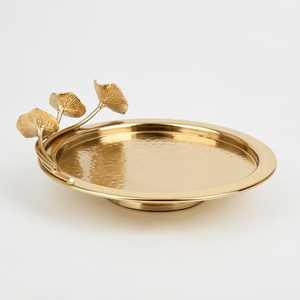 แท่นวางเค้กโลหะทรงกลมเคลือบทองพร้อมฐานกิ่งทองสำหรับปาร์ตี้วันเกิดงานแต่งงานถ้วยบนโต๊ะแท่นวางเค้ก - Product Image 4