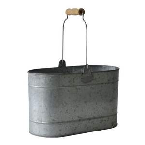 Seau à jardinière galvanisé unique avec pochoir vintage parfait pour les espaces extérieurs de la ferme et les thèmes rustiques - Product Image 5