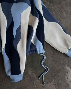 Ensembles de sweats à capuche et sweat-shirt personnalisés 2025 pour hommes, nouvelle conception élégante de sunfade d'impression bouffante - Product Image 3