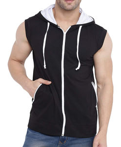 Wholesale Custom Logo Winter Knitted Unisex Men Women <b>Sleeveless</b> 280GSM 100% Cotton Anti-Pilling Breathable <b>Hoodies</b> Pullover - Product Image 1
