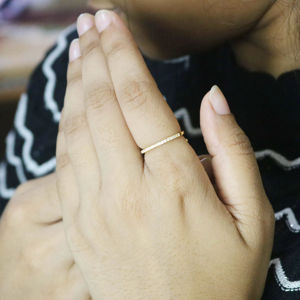 Stackable Silver <b>Ring</b> Handmade 925 Sterling Silver Minimalist <b>Ring</b> Diamond <b>Dainty</b> <b>Ring</b> For Her - Product Image 1