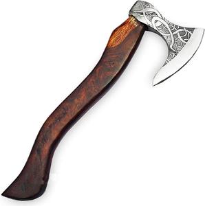 Hache Viking en Acier Carbone Faite à la Main, Hachette de Camping Extérieur, Tomahawk, Hache de Ranger, Tête d'Hache - Product Image 1