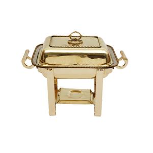 Servidor de Comida Caliente de Calidad Sostenible para Fiestas de Recepción, Plato de Catering de Acero Inoxidable Chapado en Oro, Estilo Lujoso, Nueva Llegada - Product Image 1