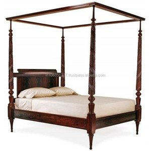 เตียงคิงไซส์ทำจากไม้แบบดั้งเดิมเฟอร์นิเจอร์ห้องนอนรอยัลวินเทจหรูหราทันสมัยงานฝีมือของอเมริกา - Product Image 4