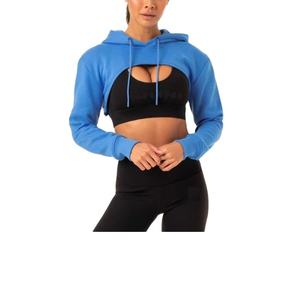 Custom 2024 Nueva ropa de moda de las mujeres en blanco recortada sudaderas con capucha de manga larga de lana Crop Top Sudadera CON CAPUCHA DE BD - Product Image 1