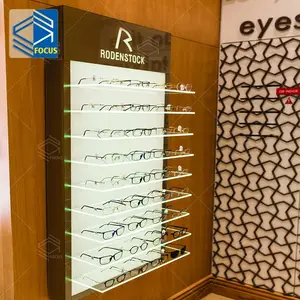 OEM ODM Factory Customized Retail Store Revestimento De Madeira Óculos Optical Display Rack Óculos De Sol Stand Rack