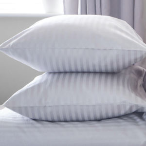 Premium Quality Bedding Set Striped Cotton Satin Wholesale Luxury Hotel Textile White 4 Pcs Duvet Cover <b>Bed</b> Sheet <b>Pillow</b> case - Product Image 2