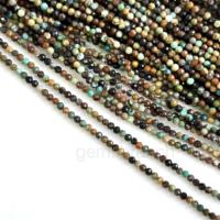 Perles de pierre de turquoise africaine naturelle 2mm véritables perles de turquoise à micro facettes en vrac pour la fabrication de bijoux prix de gros 13"