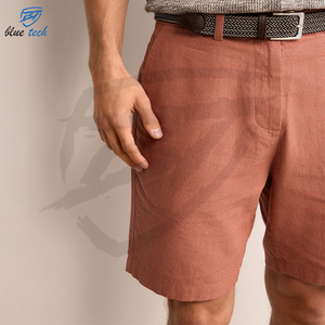 Custom Men Outdoor 100% Cotton Solid Shorts 4 Pockets Loose Fit Quick Dry Drawstring Closure Casual Fashion Wear - Product Image 6