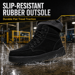 Zapatos <span class=keywords><strong>de</strong></span> Seguridad con Puntera <span class=keywords><strong>de</strong></span> Acero <span class=keywords><strong>para</strong></span> <span class=keywords><strong>Hombre</strong></span>, <span class=keywords><strong>de</strong></span> Gamuza Negra, Resistentes a Pinchazos, Impermeables, con Suela <span class=keywords><strong>de</strong></span> Goma Antideslizante y Transpirable - Product Image 6
