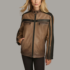 Custom <b>Men</b> Leather Biker Jacket Zipper Style High Quality PU Motorcycle Fashion Outerwear OEM ODM Private Label Factory Supplier - Product Image 1