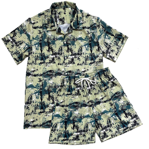 Ensemble de shorts imprimés par transfert thermique de qualité supérieure pour hommes, couleur personnalisée, nouveau tissu respirant en satin polyester/coton, ensembles décontractés d'été avec t-shirt - Product Image 5