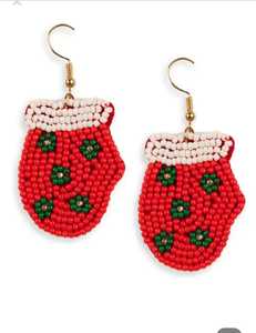 Boucles d'oreilles de Noël Père Noël faites à la main avec crochet en acier inoxydable Boucles d'oreilles de mode pour femmes - Product Image 4