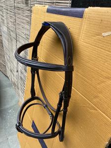 Brida de cuero de caballo anatómico, producto de caballo Flash elevado cosido elegante y cómodo para carreras de caballos ecuestres, Flash extraíble - Product Image 4