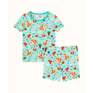 Ensembles de pyjamas à manches courtes d'été pour tout-petits en tissu viscose de bambou tricoté - Product Image 2