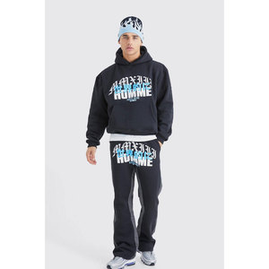 Venta al por mayor deportes personalizado chándal con capucha 100% algodón Jogging Running conjunto de chándal de entrenamiento - Product Image 1