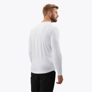 Logo personnalisé Henley Curve Hem Chemise blanche beurre doux 62% Polyester 33% coton 5% Spandex Signature Fit Long Casual O-Neck - Product Image 2