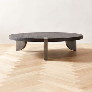 Table basse ronde en bois noir Zepa - Product Image 1
