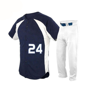Custom Logo <b>Baseball</b> Uniform <b>Set</b> Adults 100% Polyester Breathable Anti-Bacterial Quick Dry Low MOQ 10 <b>Sets</b> Cheap Price - Product Image 4