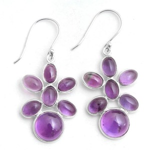 Meilleur Design Boucles d'Oreilles Améthyste Gemme 925 Boucles d'Oreilles en Argent Sterling Massif pour Femmes et Filles Boucles d'Oreilles Dangle Bijoux en Argent - Product Image 1