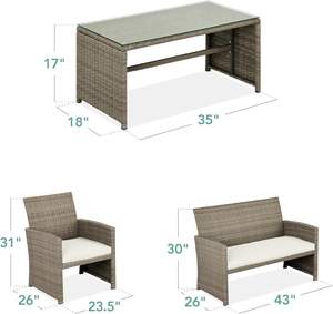 All Weather Rattan Sofa <b>Set</b> Outdoor Lounge <b>Furniture</b> for Garden and Patio Supplier - Product Image 3