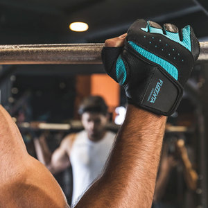 Custom logo Half finger Gym Fitness Gloves <b>Foam</b> <b>Padding</b> Bodybuilding Training Palm Protection Cross-fit Weightlifting Gloves - Product Image 2
