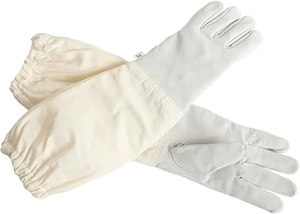 Nueva manga de tela de malla de cuero sintético apicultura XL guantes protectores 1 par de guantes de seguridad para apicultores - Product Image 3