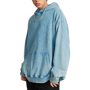 Meilleure vente de sweats à capuche lavés à l'acide bas quantité minimale de commande LOGO personnalisé patch délavé en détresse de haute qualité vintage sans poche pull à capuche - Product Image 1