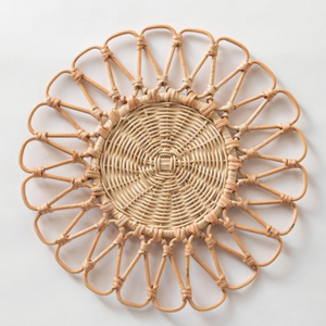 Sous-verre en osier de rotin naturel tissé à la main vietnamien jacinthe d'eau Style de fleur plaque de tapis d'isolation thermique imperméable antidérapante - Product Image 5