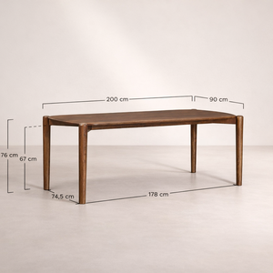 Table à manger ovale en bois de manguier massif GAIA |   Meubles de style Japandi du milieu du siècle |   Forme organique, design minimaliste de luxe - Product Image 4