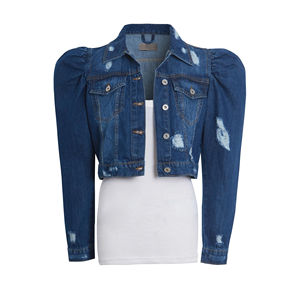 Chaqueta Vaquera de Mezclilla para Mujer, Nueva Colección 2026, de Alta Calidad, Desgastada, Manga Larga, Ligera, Azul, Corta, Lavada, Último Modelo - Product Image 2