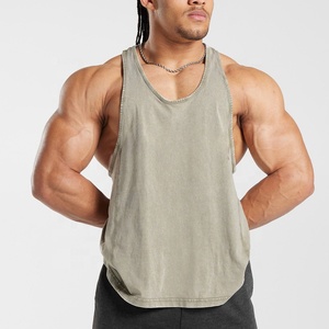 Poliéster Absorbe la humedad Muscle Athletic Fitness Wear Stringer Workout Logotipo personalizado Hombres Gym Tank Top para hombres - Product Image 1