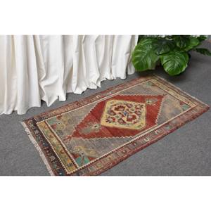 Alfombra clásica de lana rojo Beige 1,7X3,3 pies estilo Kilim área grande alfombras rectangulares turcas respaldo de látex para pasillo 10mm de espesor - Product Image 3