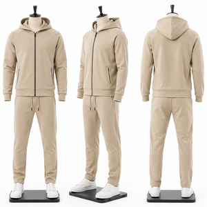 Conjunto Deportivo Personalizado para Hombre con Sudadera con Cremallera Completa, Pantalones Deportivos de Poliéster Premium, Ropa Deportiva para Gimnasio y Running, OEM, ODM, Marca Privada - Product Image 4
