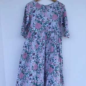 Femmes filles imprimé pur coton Maxi robe indien bloc imprimé décontracté été soirée à la mode en gros longue Midi en vrac - Product Image 1