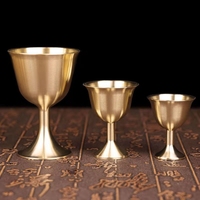 Plaqué or Triphasé Lune Pentagramme Laiton Calice Gobelet Décor Médiéval Gothique Église Communion Coupe Astrologie Église Gothique