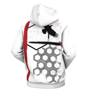 เสื้อผ้าสีทึบมีฮู้ดพิมพ์ซับลิเมชันสำหรับผู้ชาย - Product Image 3