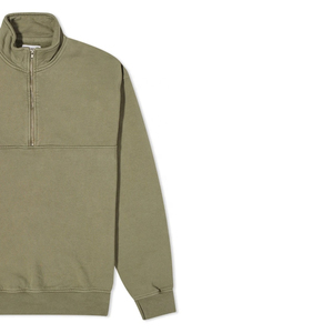 Top de media cremallera de algodón 100% de alta calidad para hombre para invierno, diseño personalizado, sudaderas con capucha sólidas teñidas lisas coloridas - Product Image 2